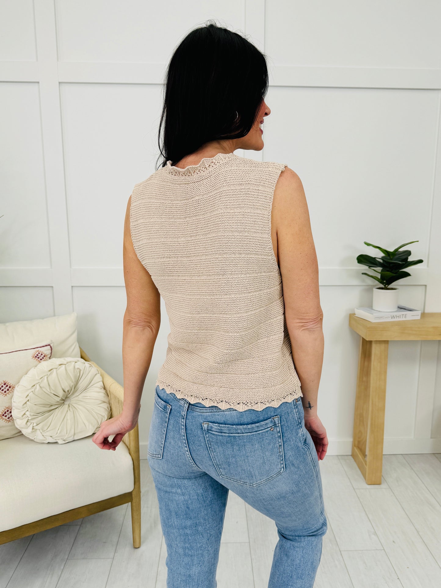 Totally Buttoned Tank Top In Oatmeal