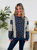 Blooming Beauty Pullover In Navy