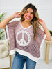 It Begins With Peace Sweater In Dusty Rose/Ivory