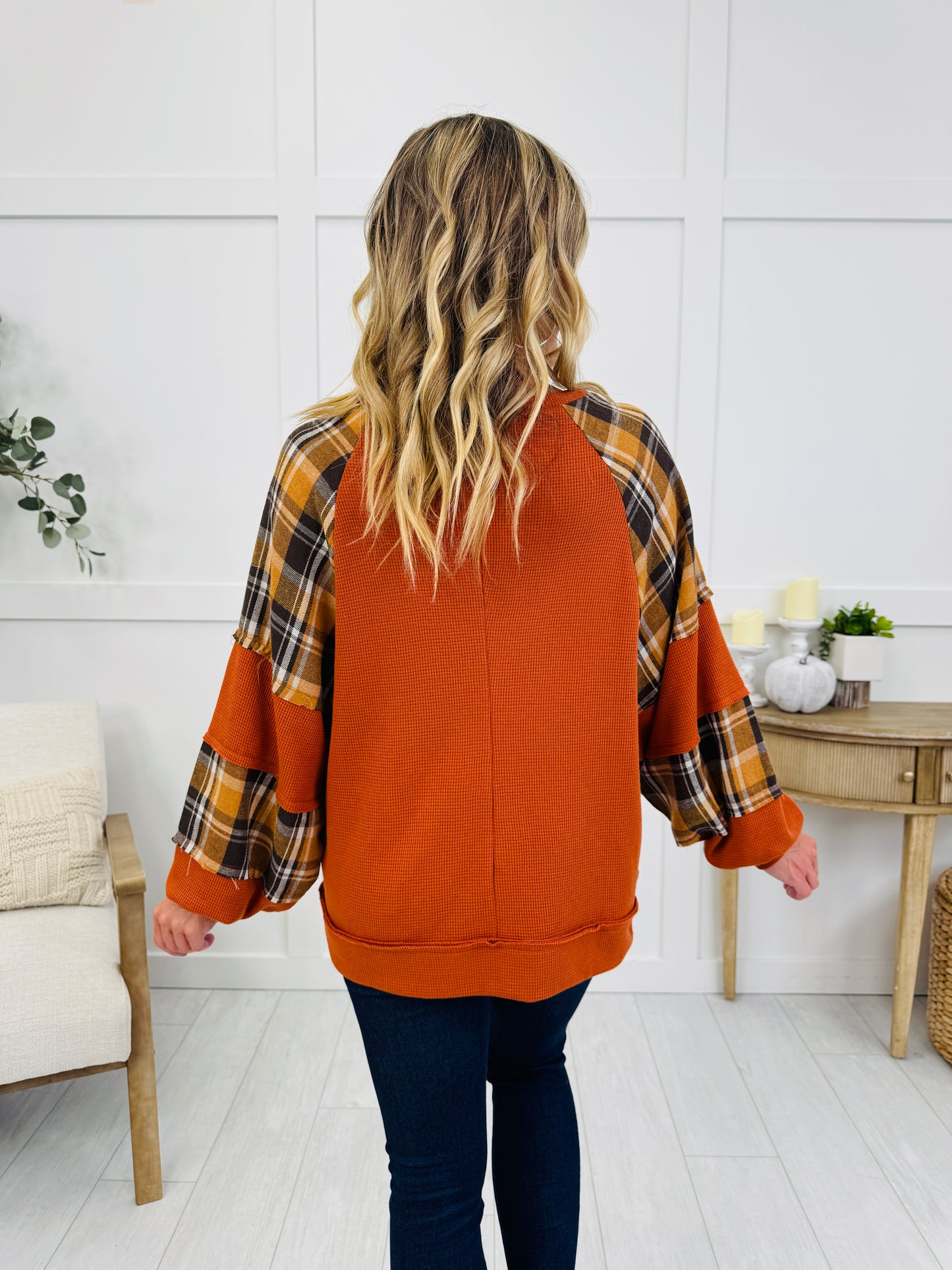 Harvest Trail Top In Rust/Mustard