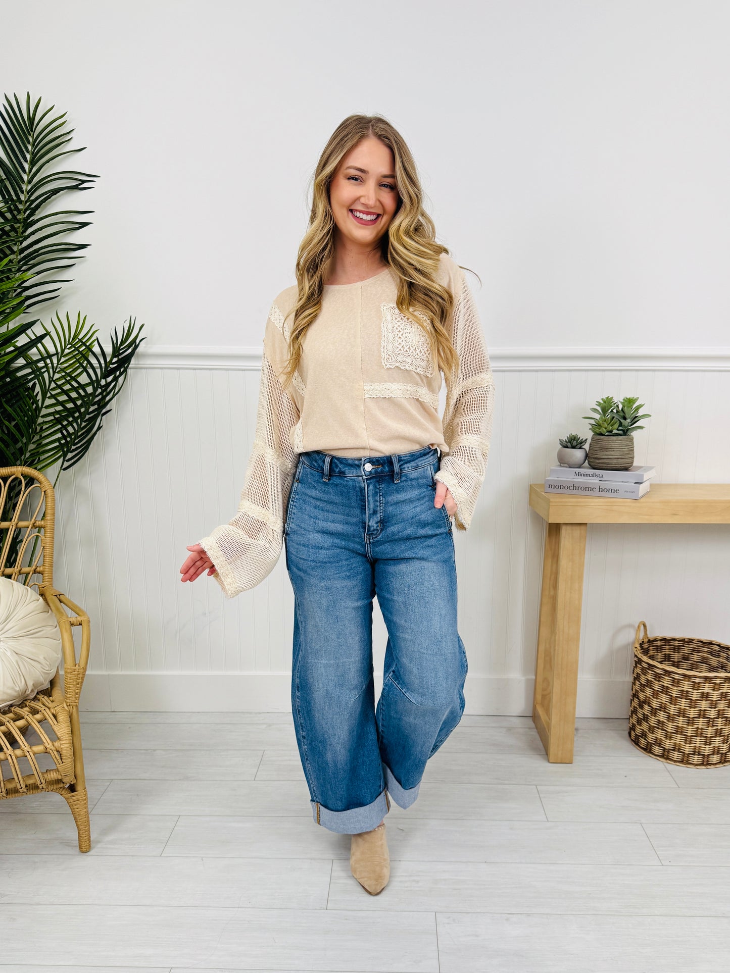 Spring Ready Tummy Control Slim Barrel Jeans