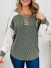 Pattern in Motion Top In Olive