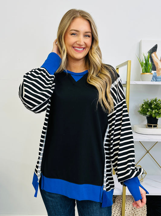 Electric Contrast Sweatshirt in Black