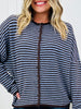 The Fireside Stripe Top In Dark Brown