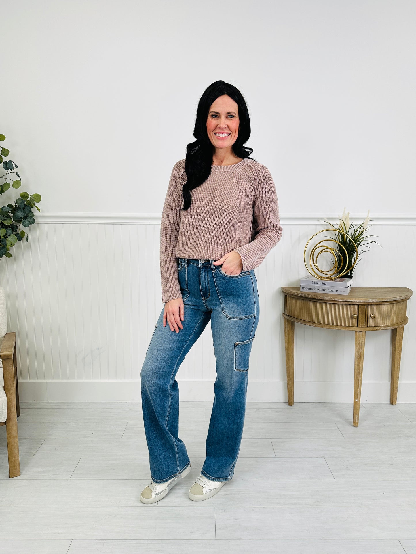 Judy Blue Cool and Collected Cargo Straight Jeans