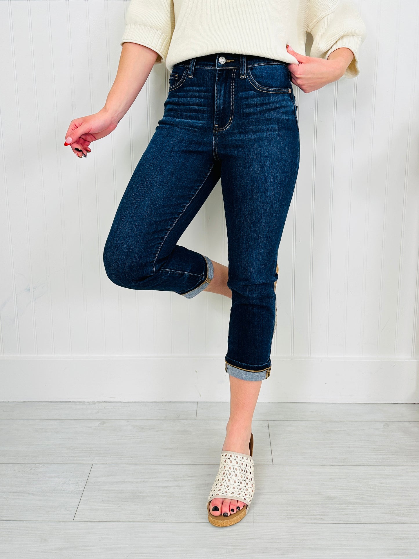 Judy Blue New Beginnings Cuffed Capri Jeans