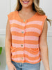 Harbor Stripe Vest In Mango