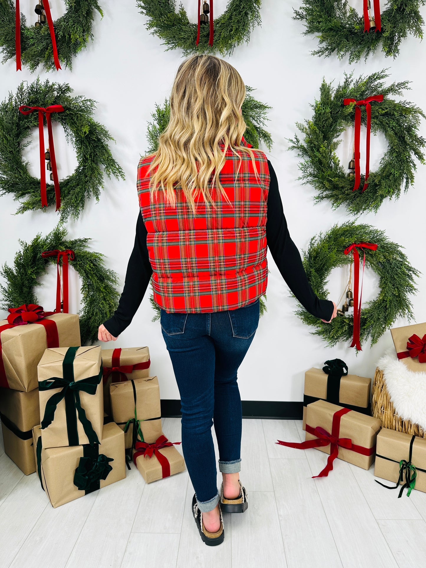Perfectly Plaid Puffer Vest