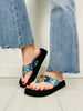 Coastal Wave Flip Flops In Blue Multi