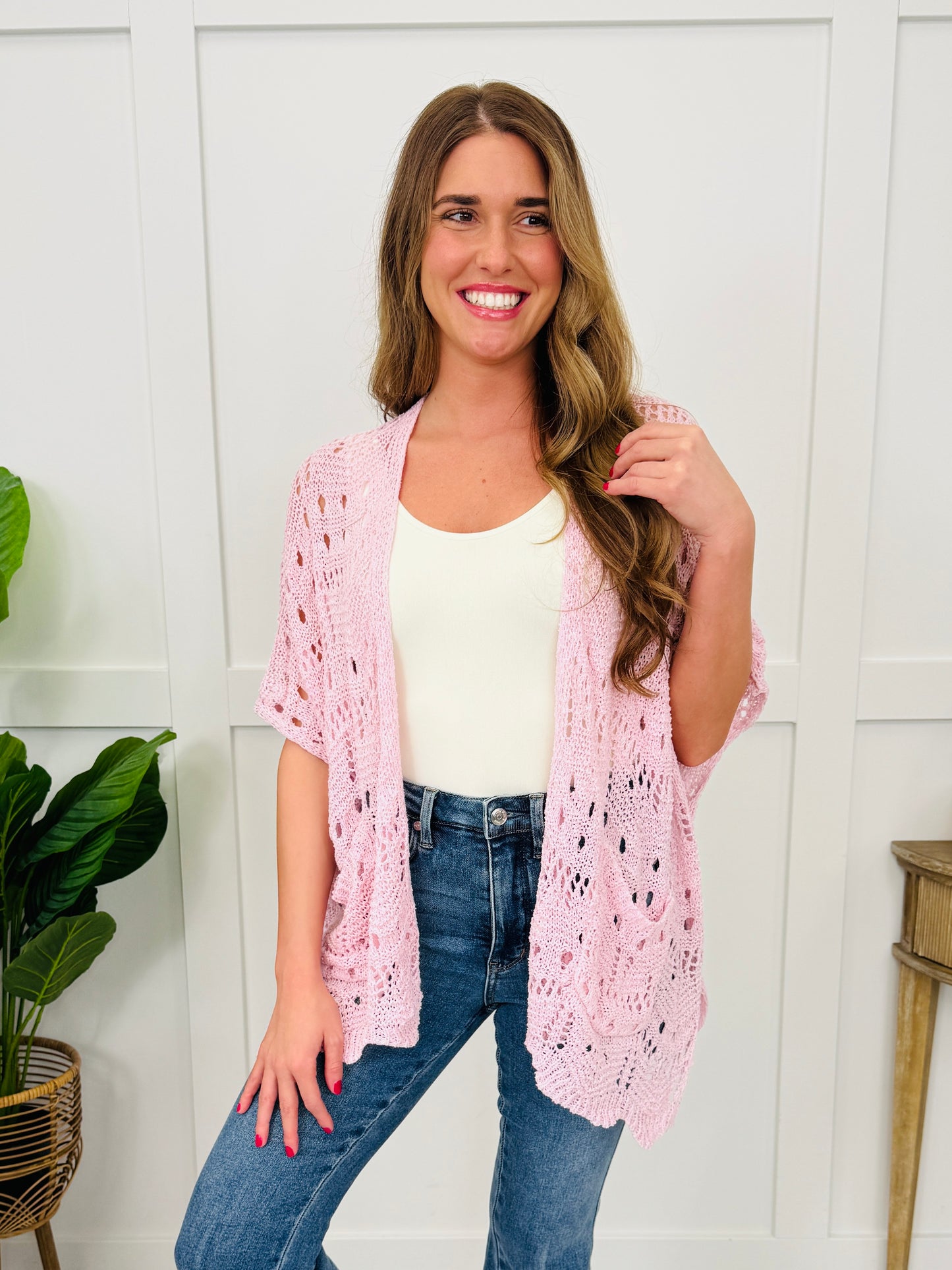 Top of the Charts Cardigan In Strawberry Pink