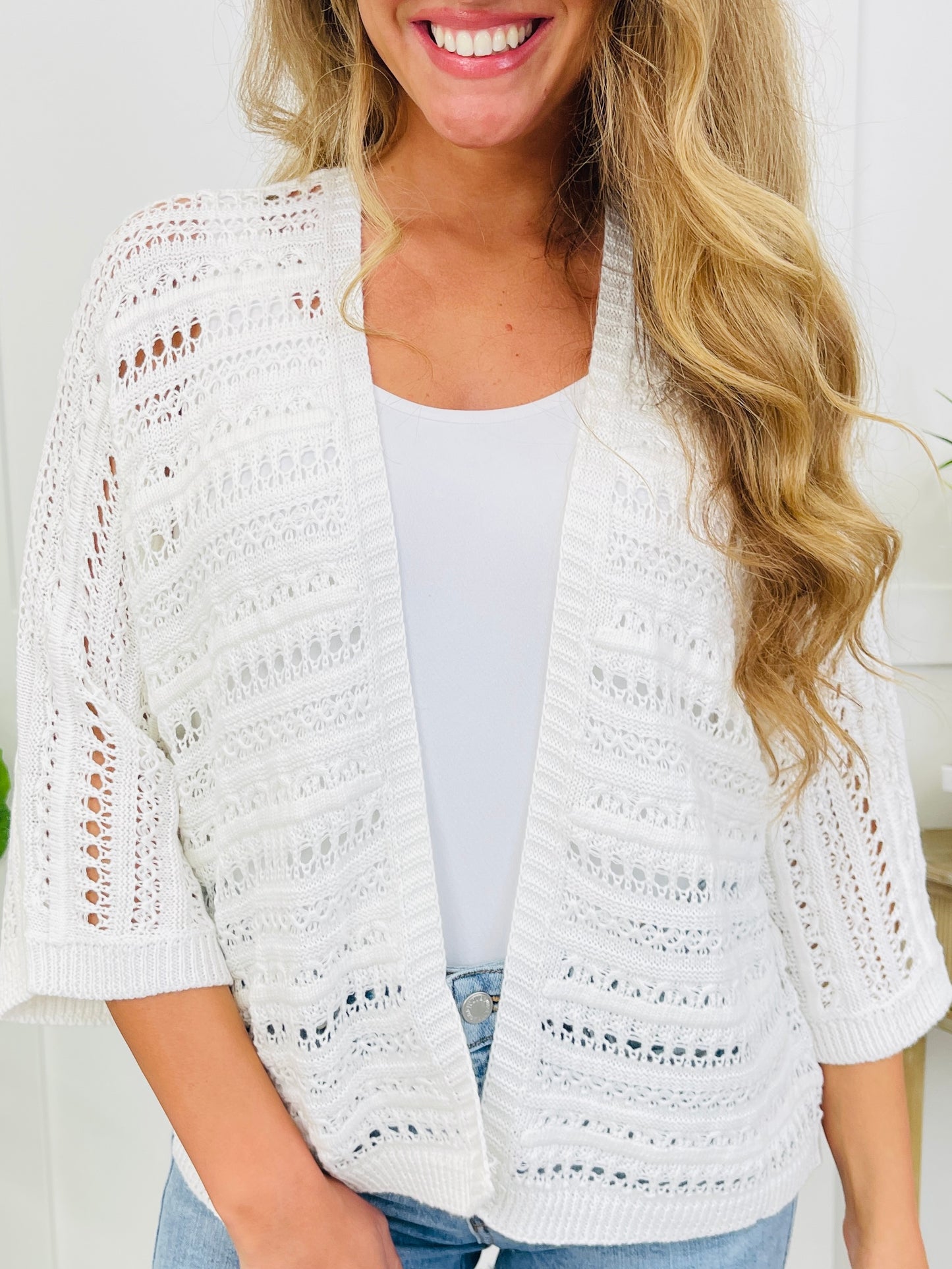 Driftwood Knit Cardigan In Off White