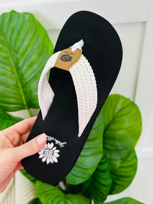 Chasing the Tides Flip Flops In Cream