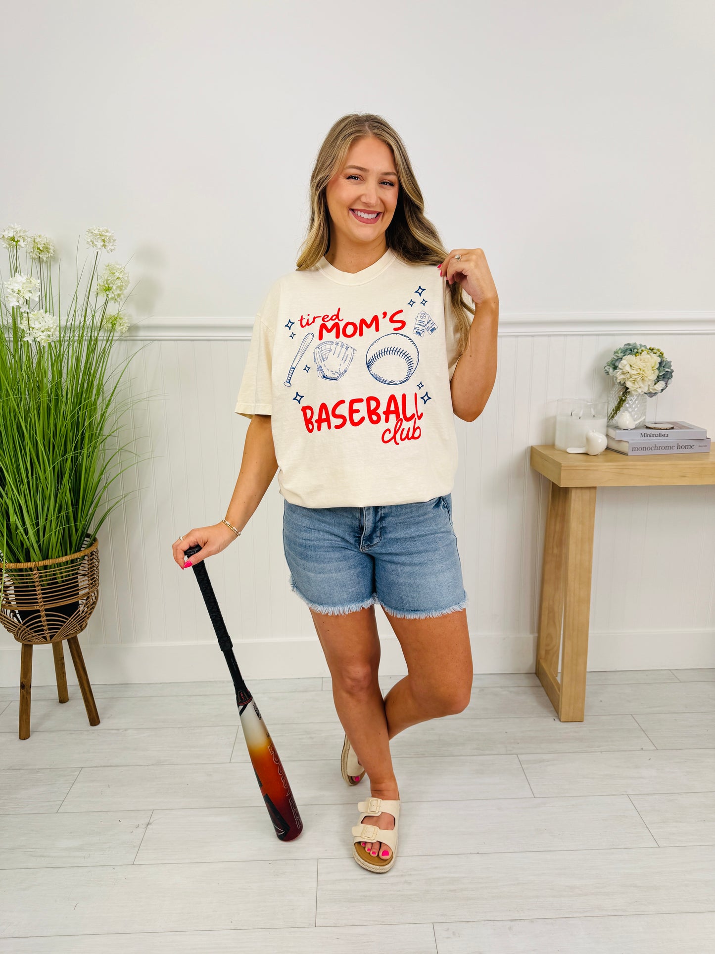 Tired Mom Baseball Club Graphic Tee