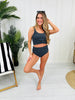 Mid Rise Swim Bottoms In Black/Charcoal Gingham