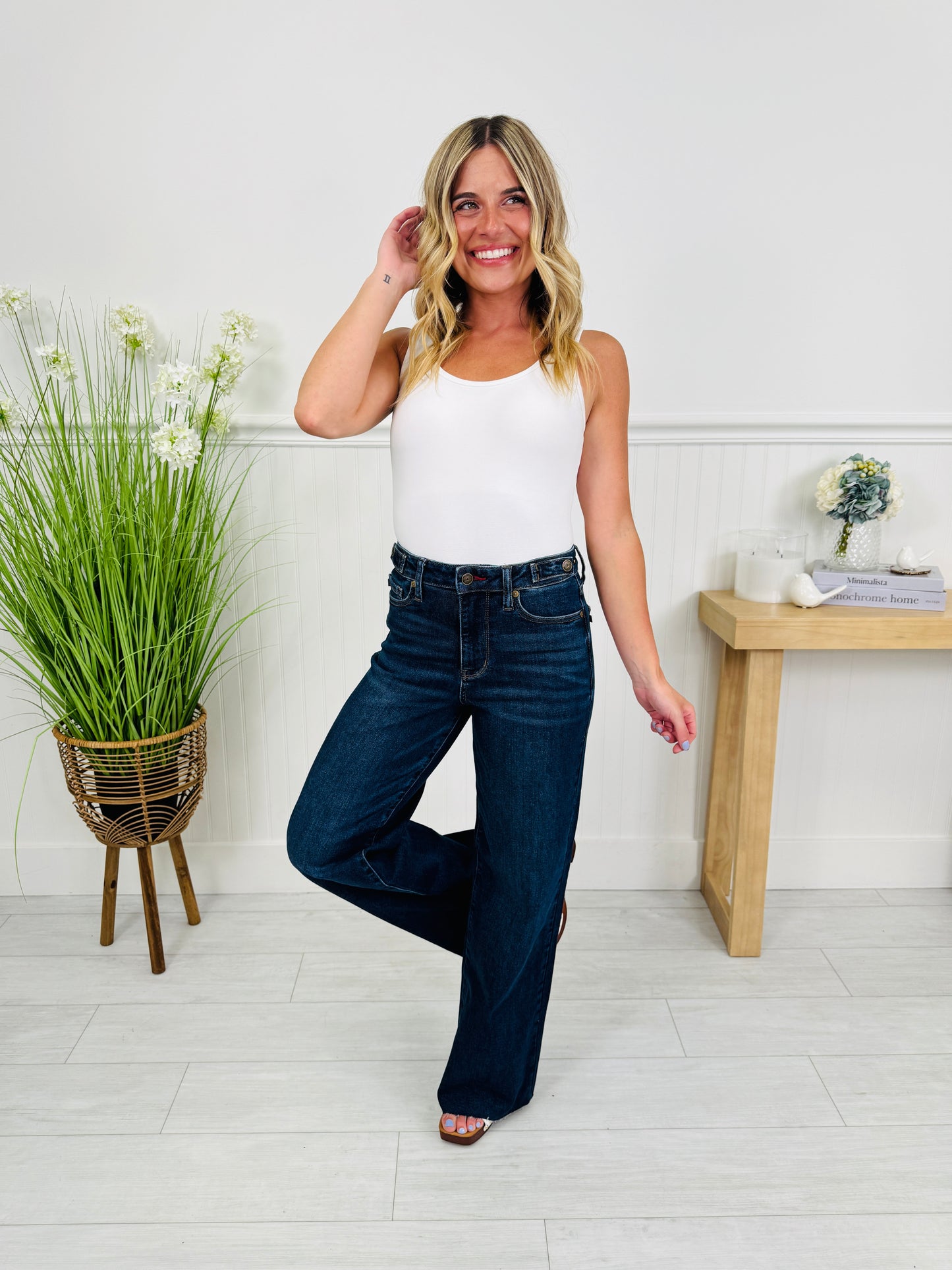 Judy Blue Date Night Retro Wide Leg Jeans In Regular And Petite