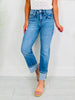 Show Up In Style Tummy Control Cropped Straight Jeans