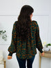 Midnight Confetti Blouse In Jungle Green