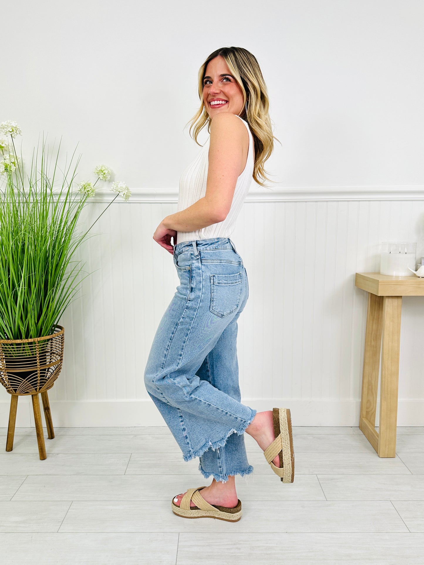 Made To Flatter Tummy Control Wide Leg Cropped Jeans