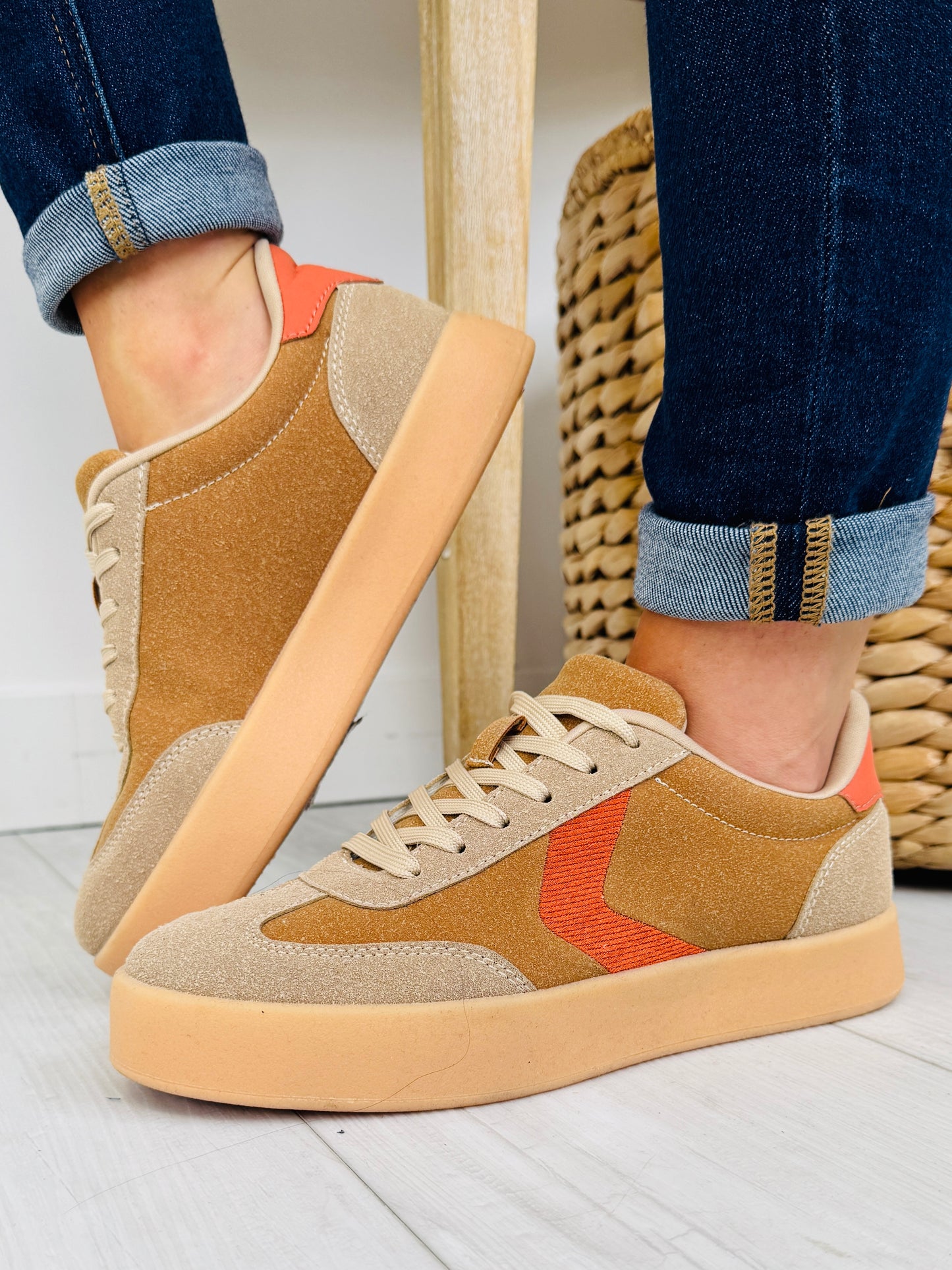 Made You Move Sneakers in Camel/Orange