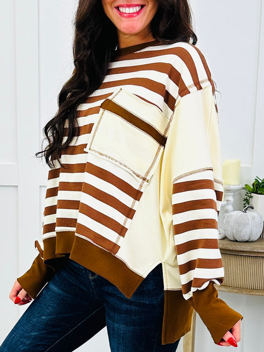 Downtown Stripe Pocket Top In Multiple Colors