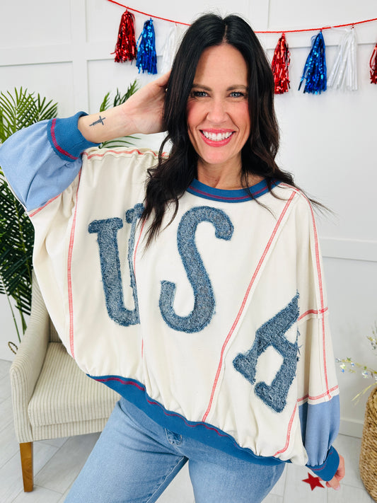 True Blue Americana Pullover