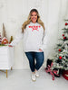 Merry With Ribbon Graphic Crewneck Sweatshirt