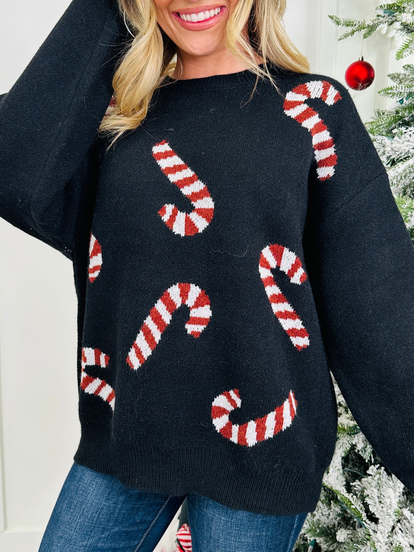 Candy Cane Cutie Sweater In Multiple Colors