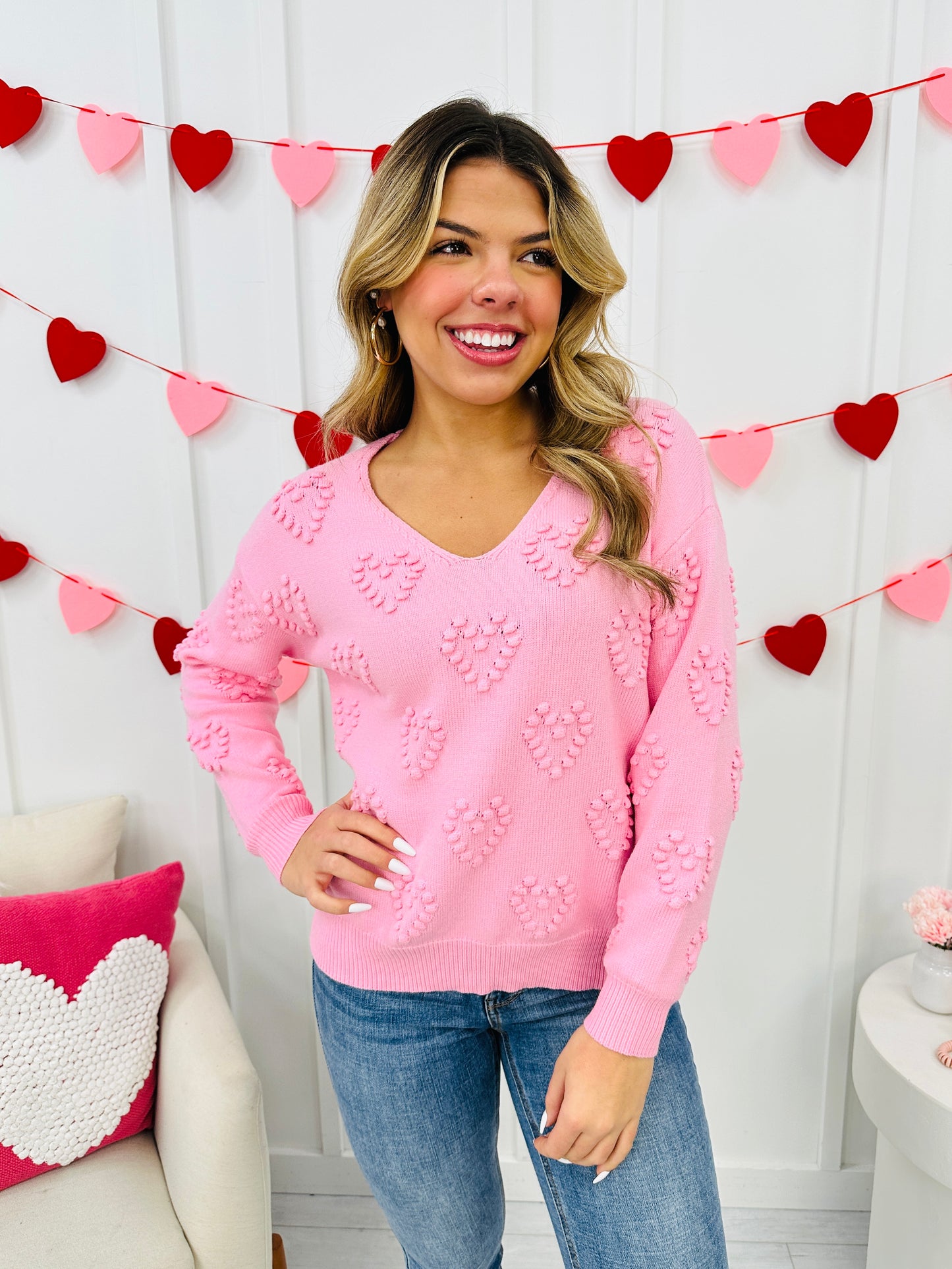 Sweetheart Stitches Sweater- Multiple Colors!