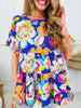 Neon Petals Top In Purple Orange