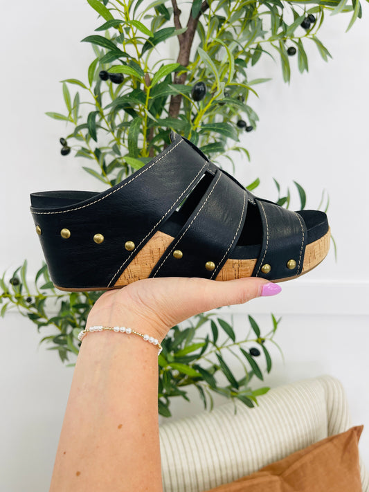 Studded Bliss Wedges In Black