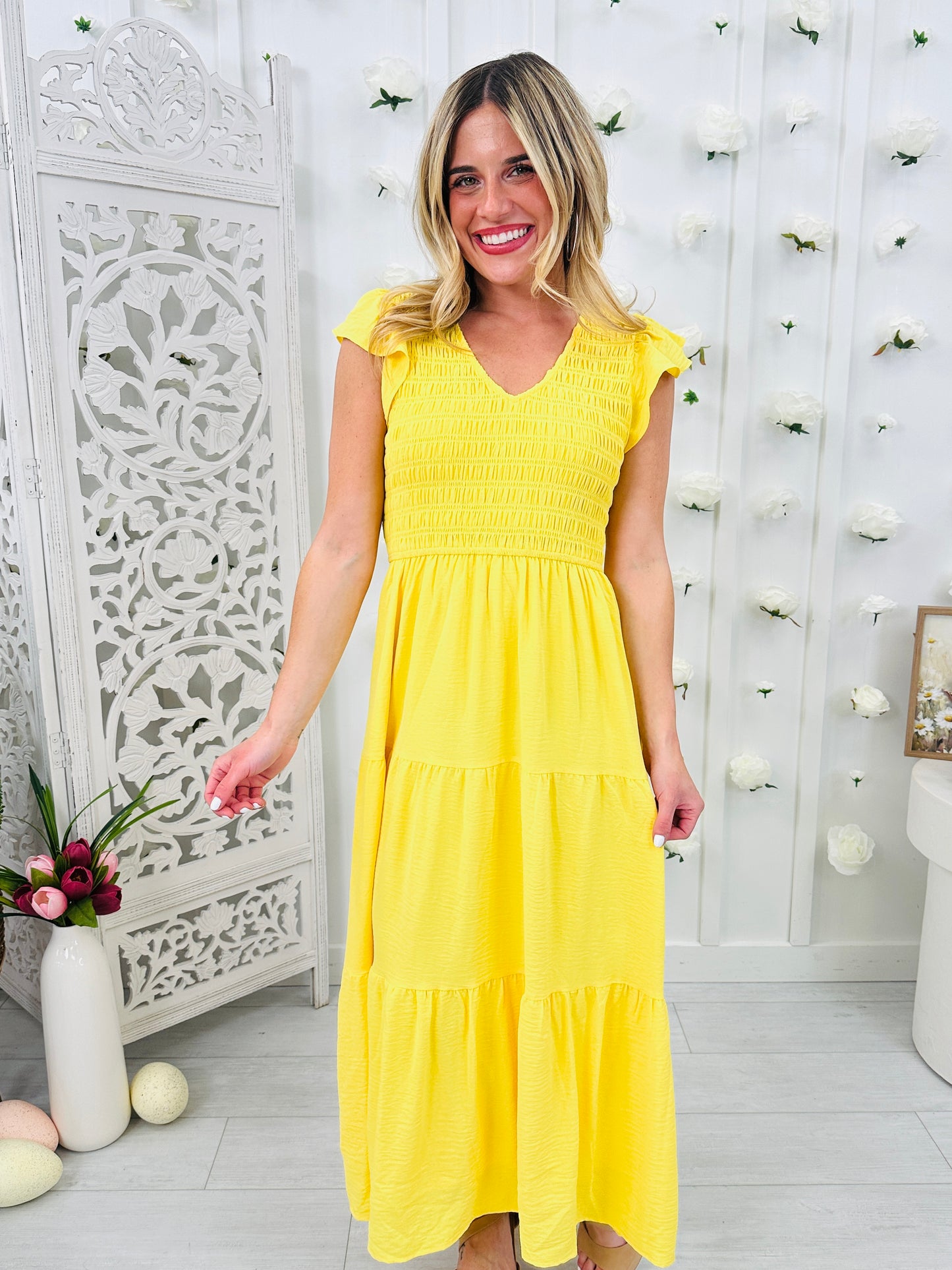 Bright Beginnings Midi Dress in Multiple Colors