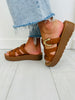 Effortless Edge Sandals In Cognac