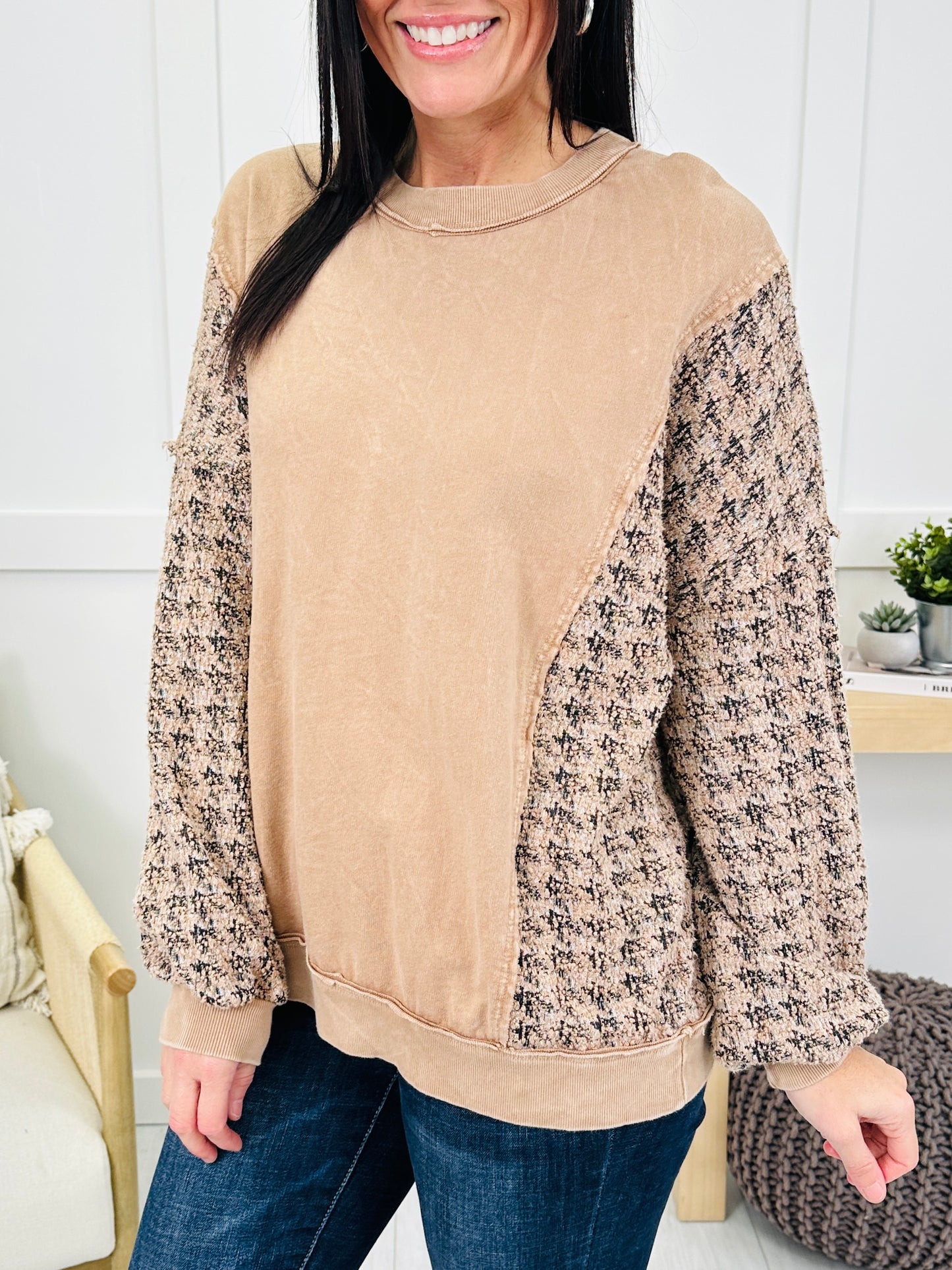 Feels Like Home Sweater in Latte