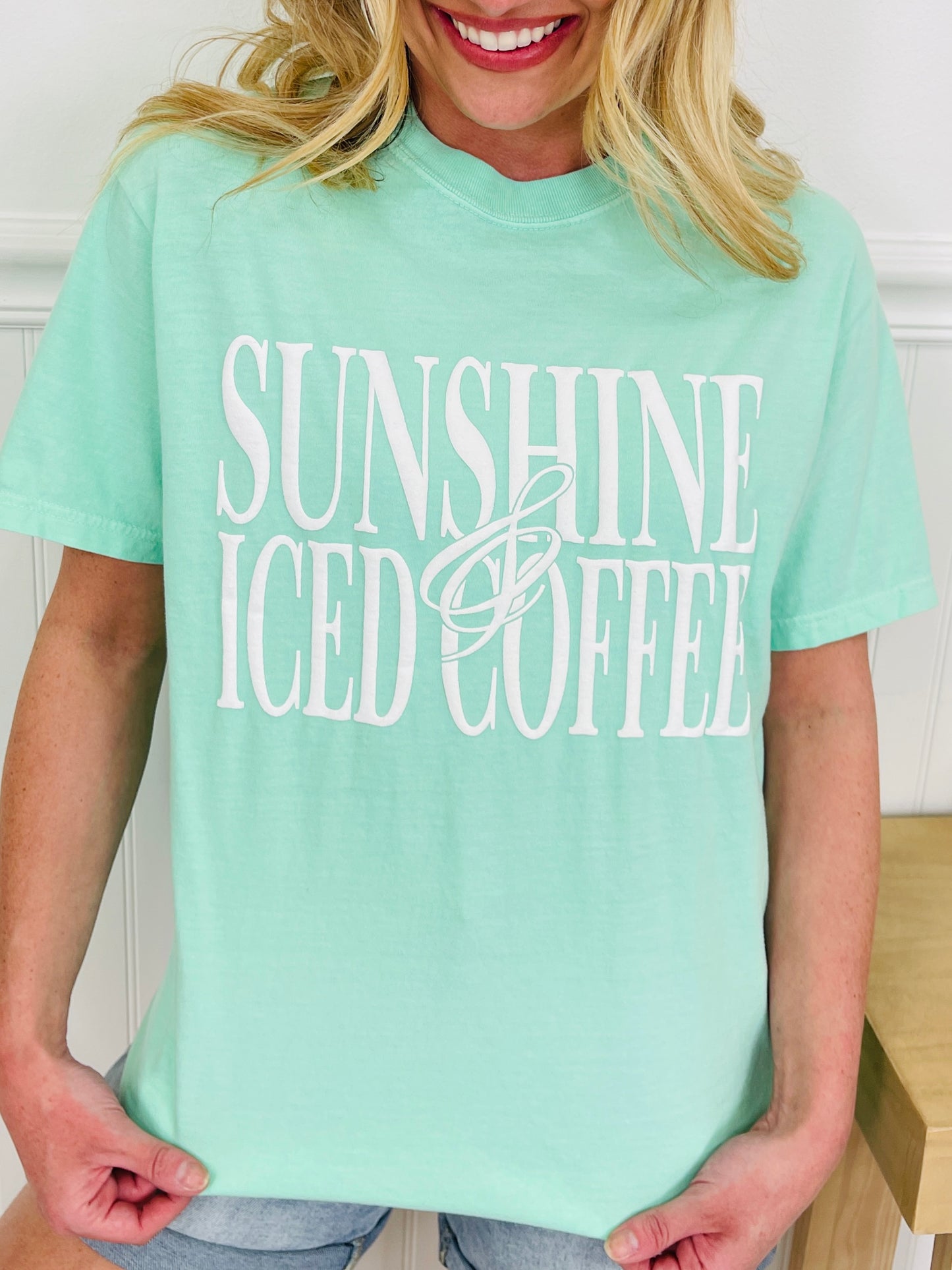Sunshine And Iced Coffee Graphic Tee in Multiple Colors