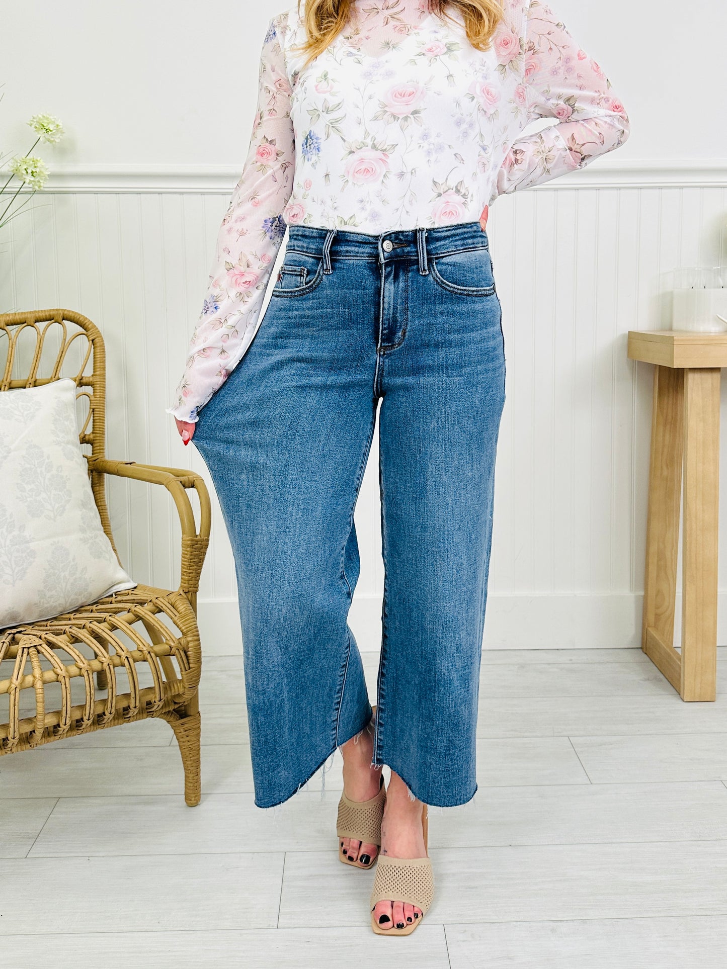 Judy Blue Fresh Start Wide Leg Cropped Jeans