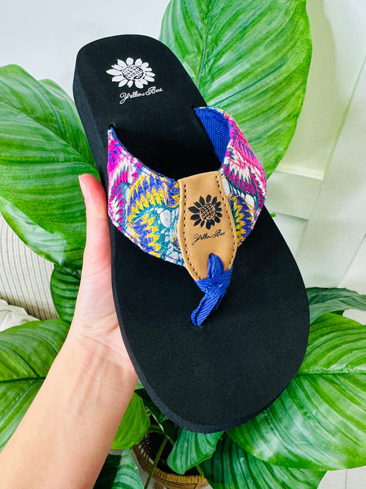 Coastal Wave Flip Flops In Purple Multi