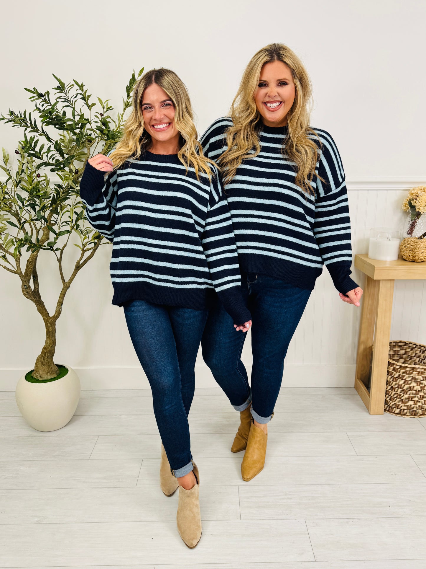 Soft Seasons Sweater In Navy