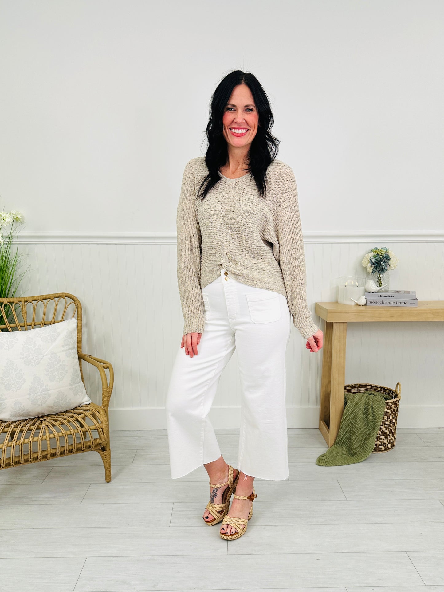 Judy Blue Whispers of White Wide Leg Cropped Jeans