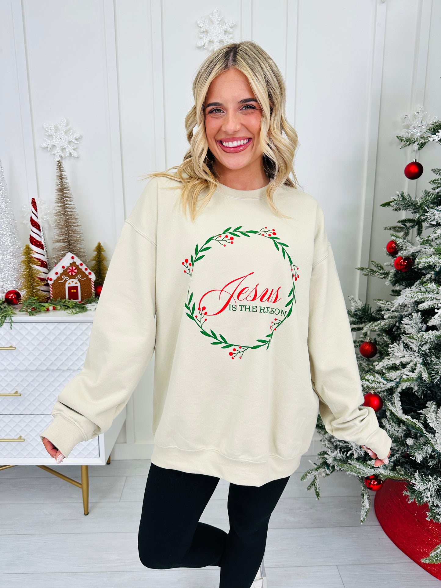 Jesus Is The Reason Graphic Crewneck Sweatshirt