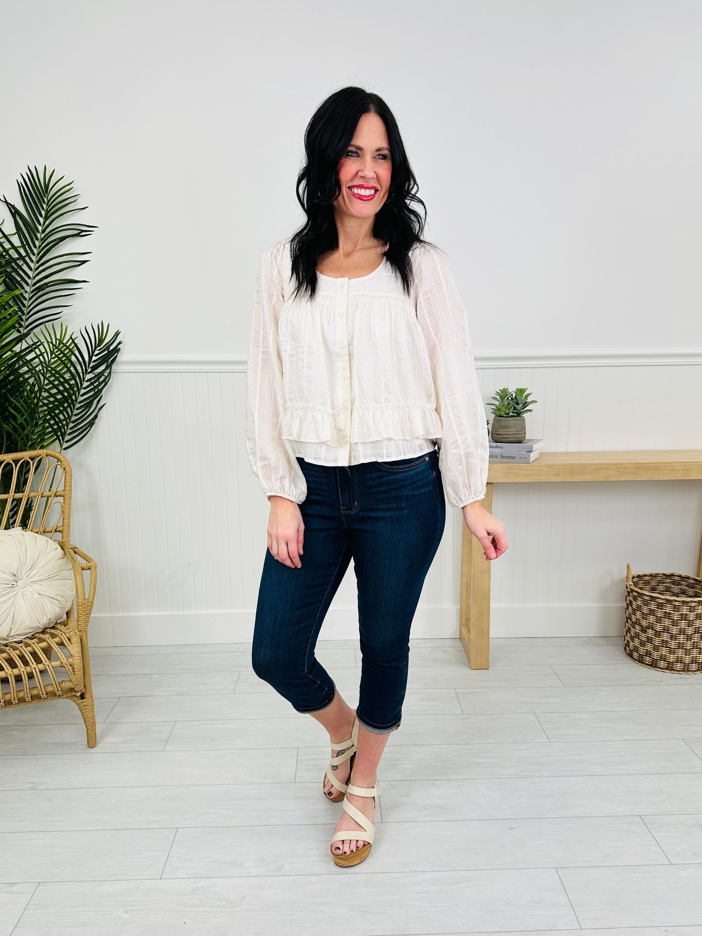 Judy Blue New Beginnings Cuffed Capri Jeans