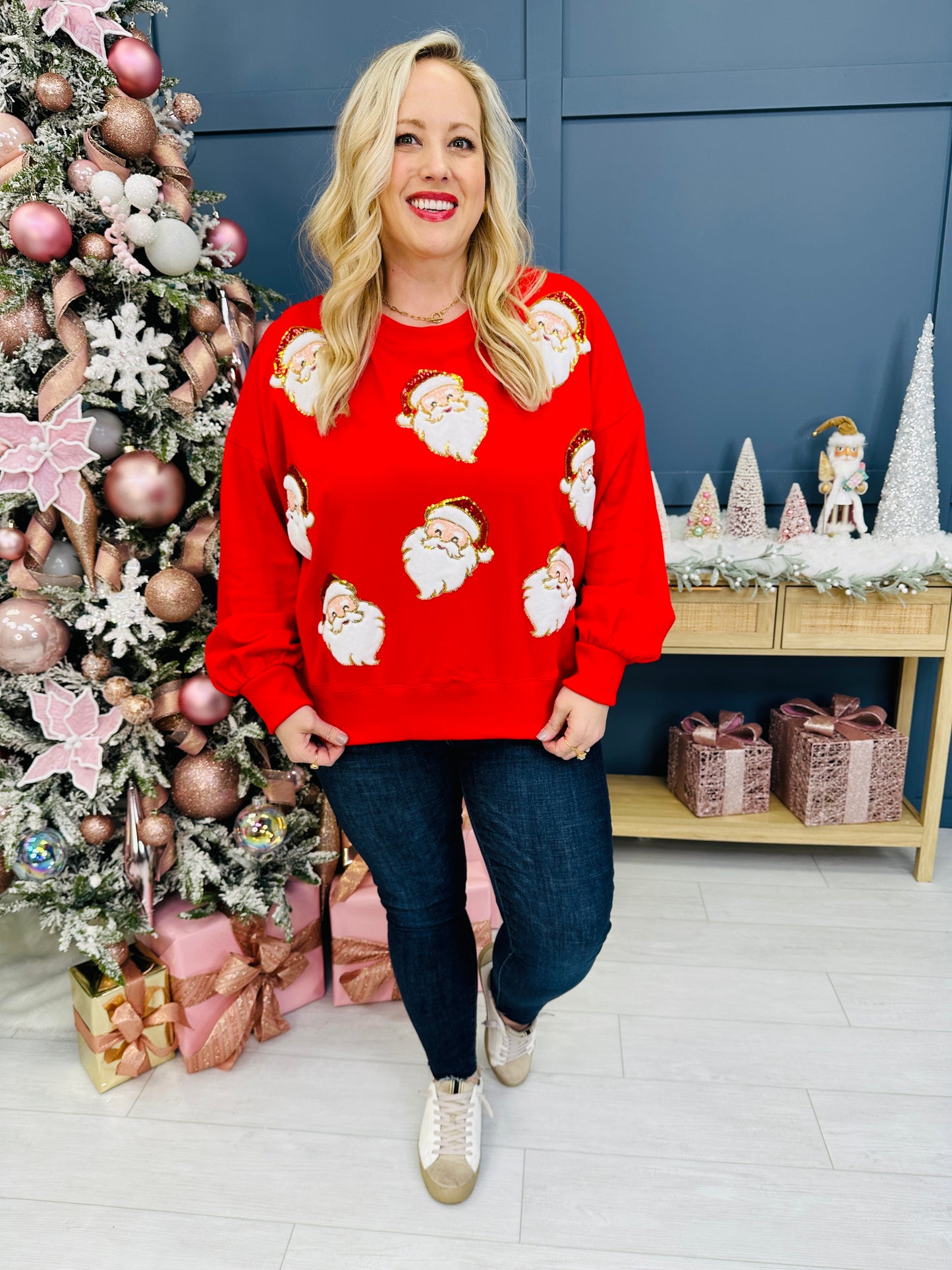 Sparkling Santa Delight Sweatshirt- Multiple Colors!