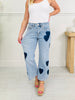 Heart Eyes Tummy Control Cropped Wide Leg Jeans