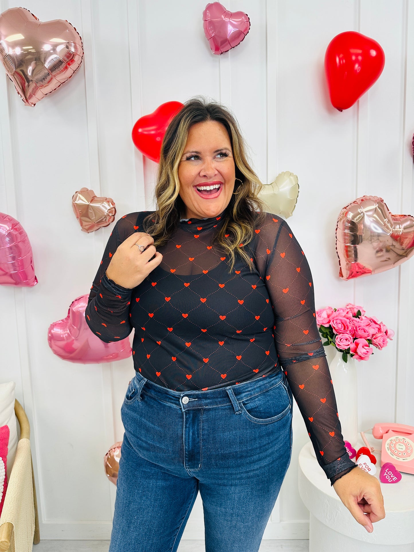 Cupid's Favorite Top in Black/Red