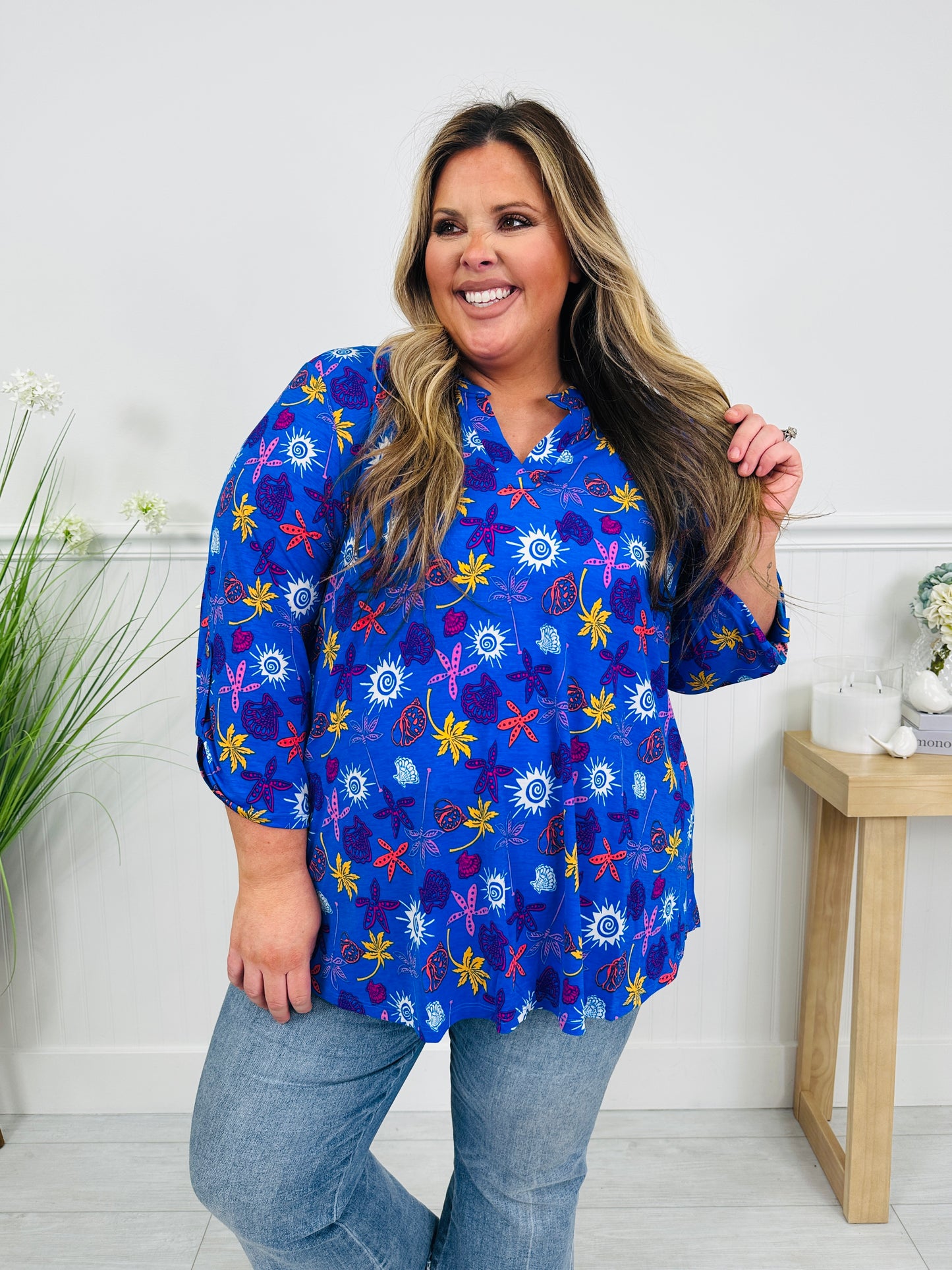 Sweet Like Spring Top in Key West Print