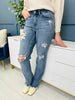 Judy Blue REG/CURVY Get Something Straight Mid Rise Jeans