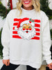 Striped Santa Mock Neck Graphic Sweatshirt