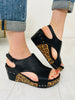 Strut Your Spots Wedges In Black Smooth Leopard