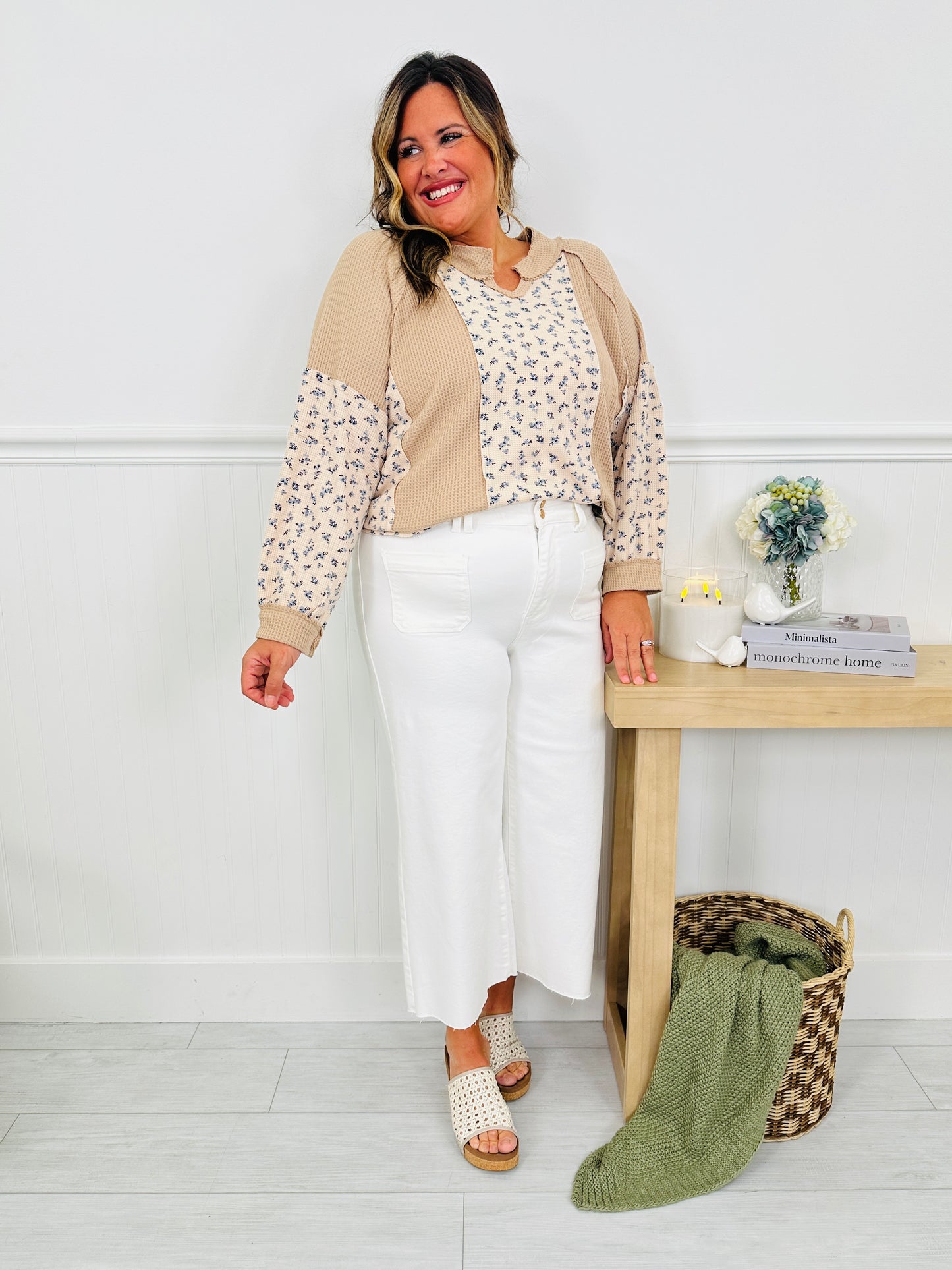 Judy Blue Whispers of White Wide Leg Cropped Jeans