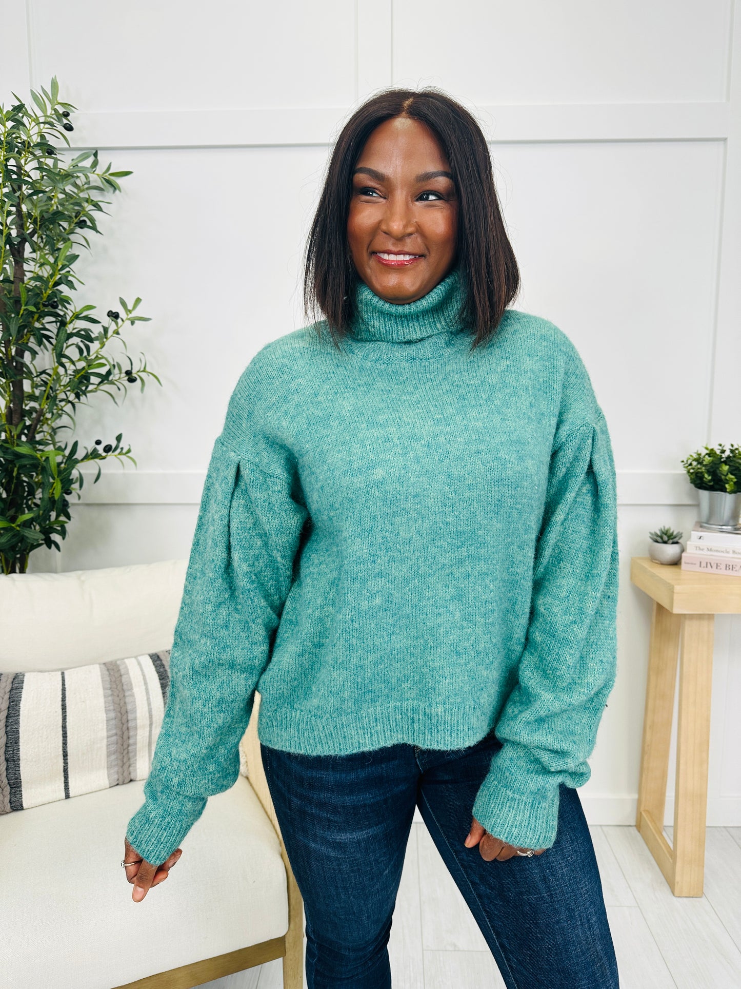 Hideaway Heart Sweater in Mermaid