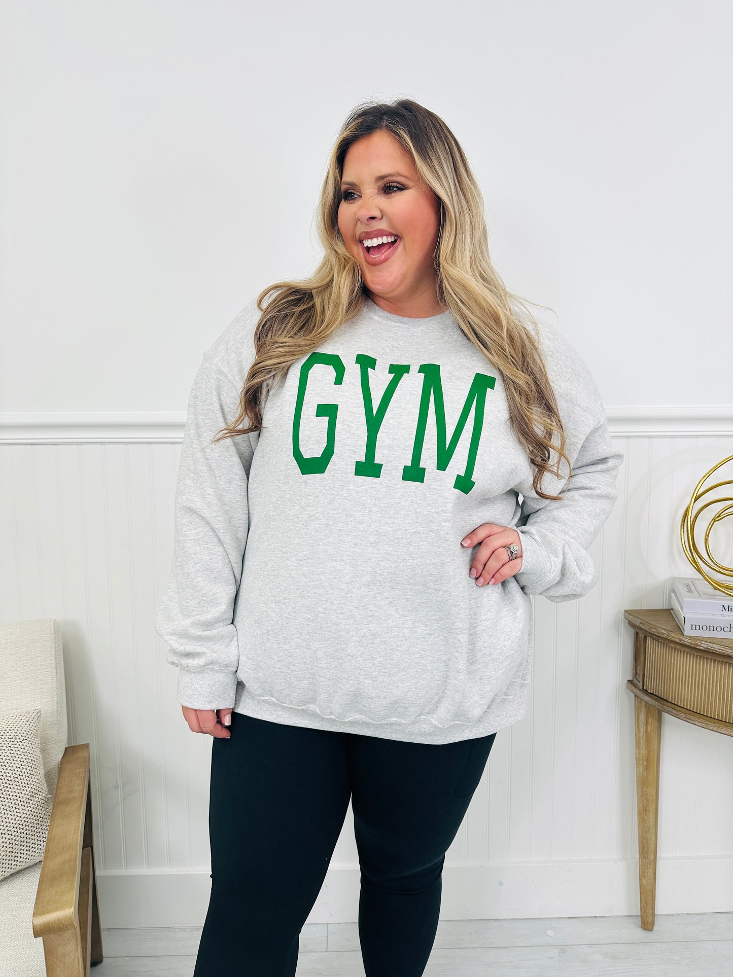 Gym and Bed Reversible Graphic Crewneck Sweatshirt